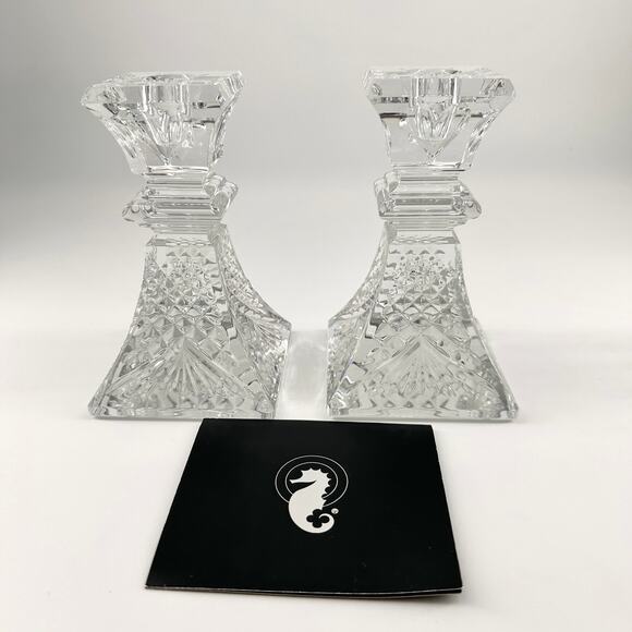 Waterford Wedding Heirloom Collection 6.25” crystal candlestick pair, EUC - Picture 2 of 13